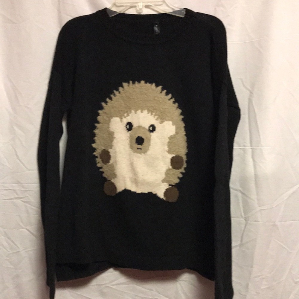 Hedgehog sweater, M, black
